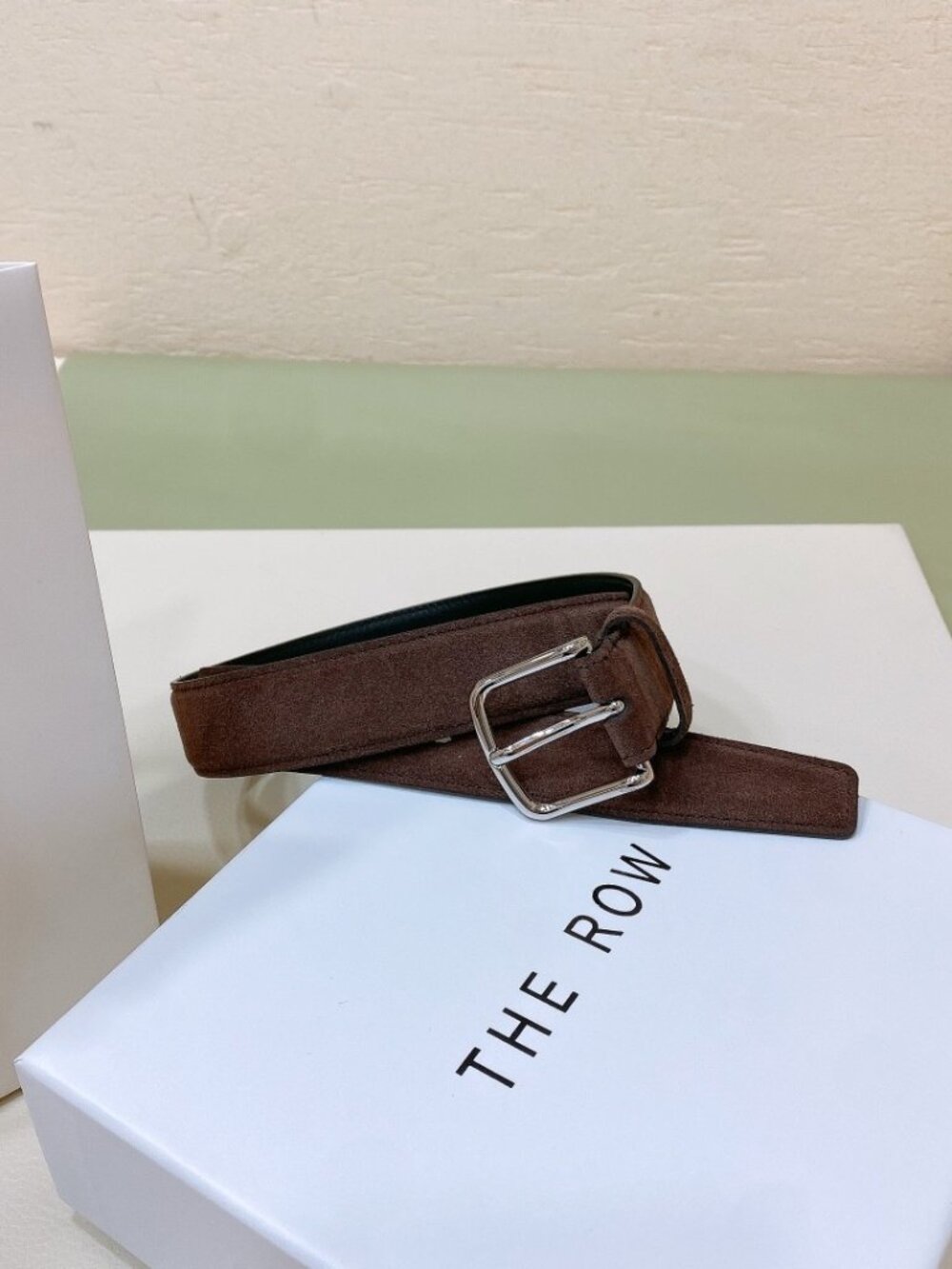 The Row Brown Suede Belt